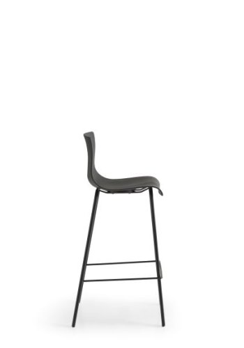 Liv ramme benkestol, m. ryggsttte og fotsttte - svart polypropylen og svarte ben