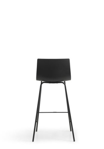 Liv ramme benkestol, m. ryggsttte og fotsttte - svart polypropylen og svarte ben