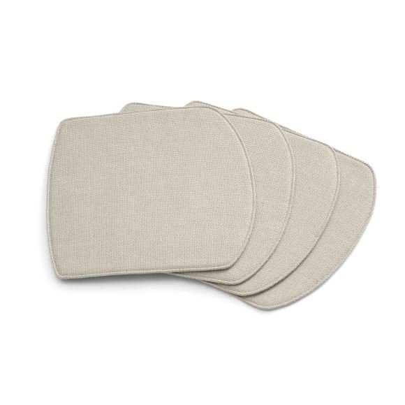 Liv sitteputer til Liv spisestol, rektangulre -  varmt grtt polyesterstoff (sett med 4)