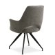 Aya spisebordsstol, med armlener og svingfunksjon - gr polyesterstoff og sort metall