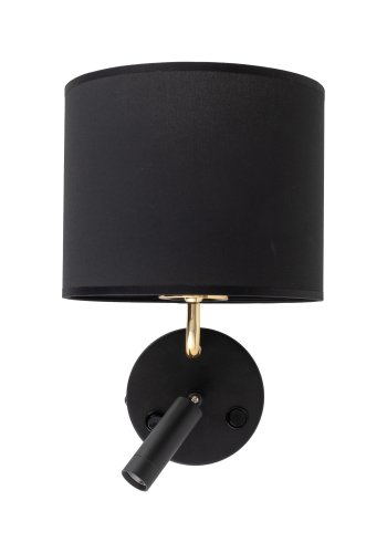 TK Richi vegglampe - svart stoff og gullmetall 