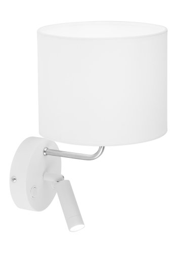 TK Richi vglampe - hvid stof og slv metal