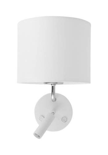 TK Richi vglampe - hvid stof og slv metal