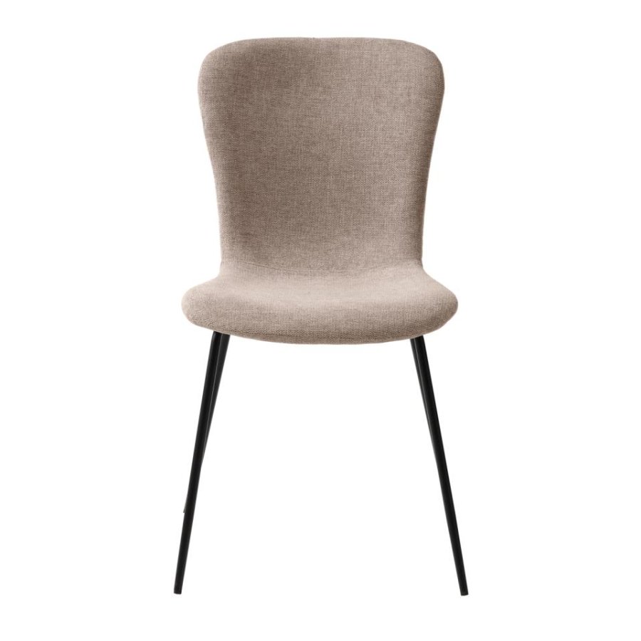 Delta spisebordstol - ekte stoff og svarte ben
