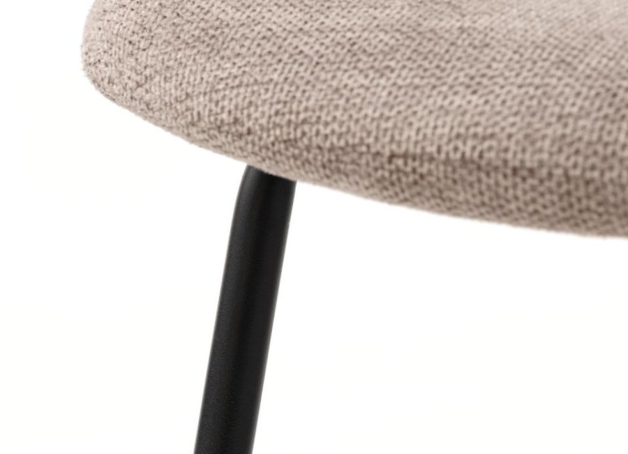 Delta spisebordstol - ekte stoff og svarte ben