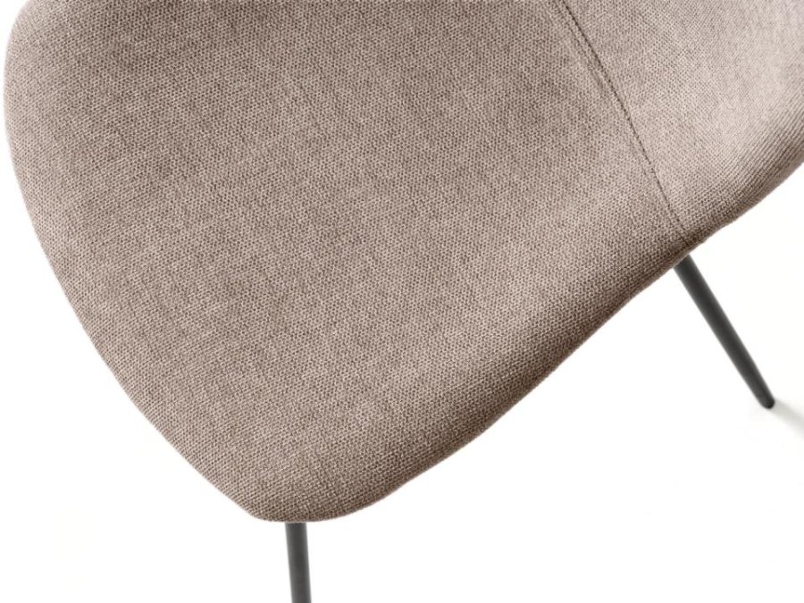 Delta spisebordstol - ekte stoff og svarte ben