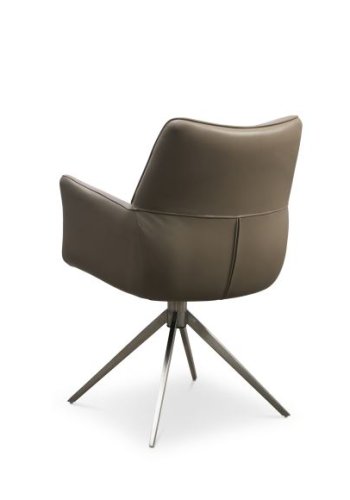 Lily spisestuestol, med armlen og svingfunksjon - nougatskinn og metall