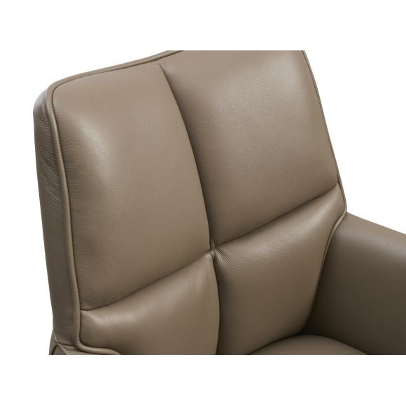 Lily spisestuestol, med armlen og svingfunksjon - nougatskinn og metall