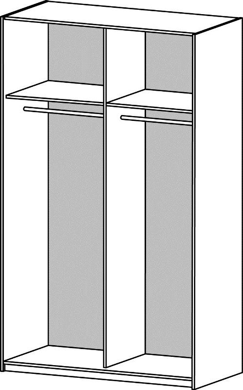 
TVILUM Verona garderobeskab - hvid laminat, to skydelåger
