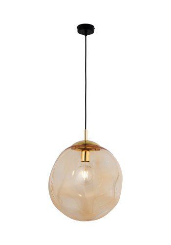 TK Sol taklampe - gult glass og gullmetall