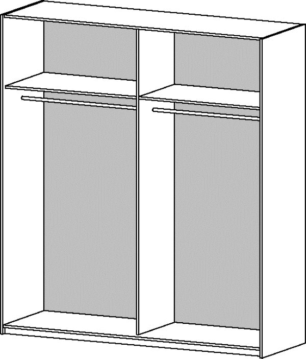 TVILUM Verona garderobeskab - Hvidt MDF, 2 skydelger