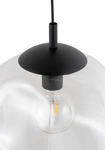 TK Sol loftlampe - klar glas og sort metal