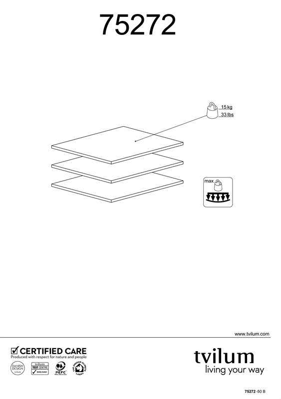 
TVILUM Verona hylder - hvid laminat, smal (3 stk)
