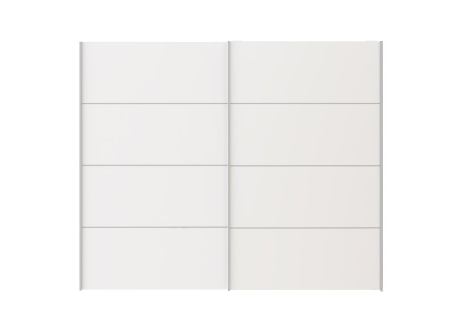 
TVILUM VERONA garderobeskab - hvid laminat, med spejl, 2 skydelåger
