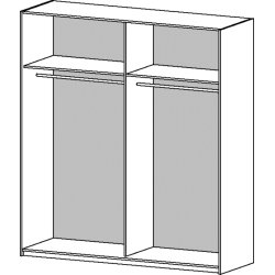 Verona garderobeskab - Hvidt MDF, m. spejllge, 2 skydelger