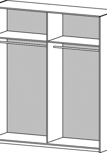 
TVILUM VERONA garderobeskab - hvid laminat, med spejl, 2 skydelåger
