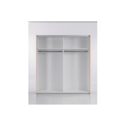 Verona garderobeskab - Hvidt MDF, m. spejllge, 2 skydelger