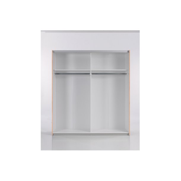 Verona garderobeskab - Hvidt MDF, m. spejllge, 2 skydelger