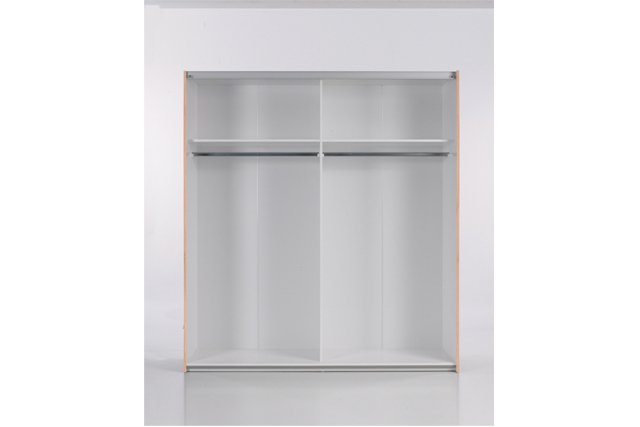 
TVILUM VERONA garderobeskab - hvid laminat, med spejl, 2 skydelåger
