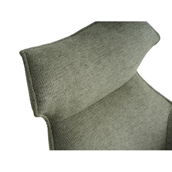 Liva spisestuestol, med armlener - grnt stoff og svarte ben