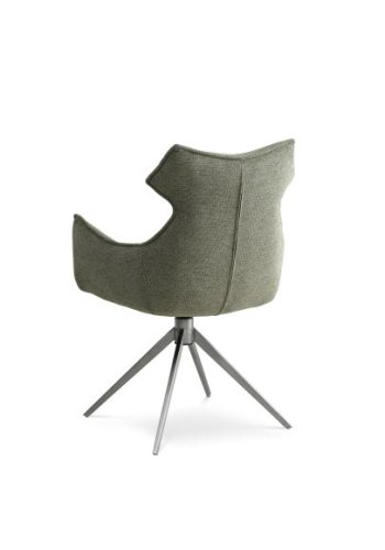 Liva spisestuestol, med armlen og svingfunksjon - grnt stoff og metall