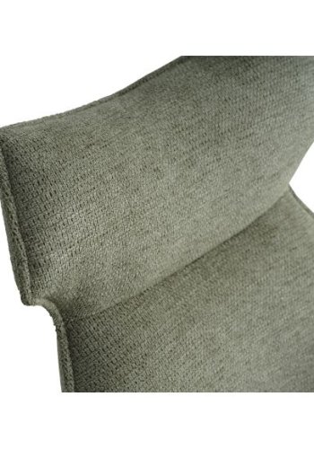 Liva spisestuestol, med armlen og svingfunksjon - grnt stoff og metall