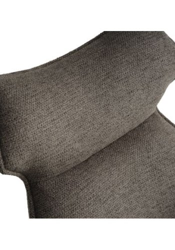 Liva spisestuestol, med armlen - sephiabrunt stoff og svarte ben