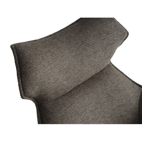 Liva spisestuestol, med armlener og svingfunksjon - Sephiabrunt stoff og svarte ben