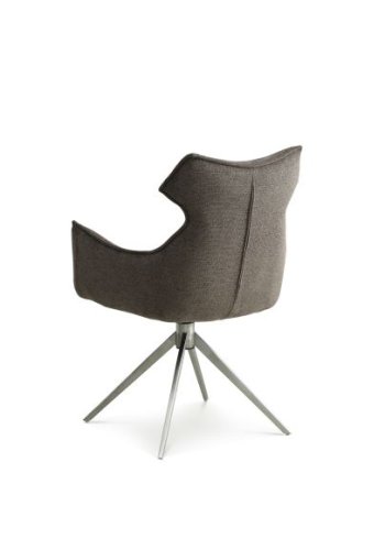 Liva spisestuestol, med armlen og svingfunksjon - Sephiabrunt stoff og metall