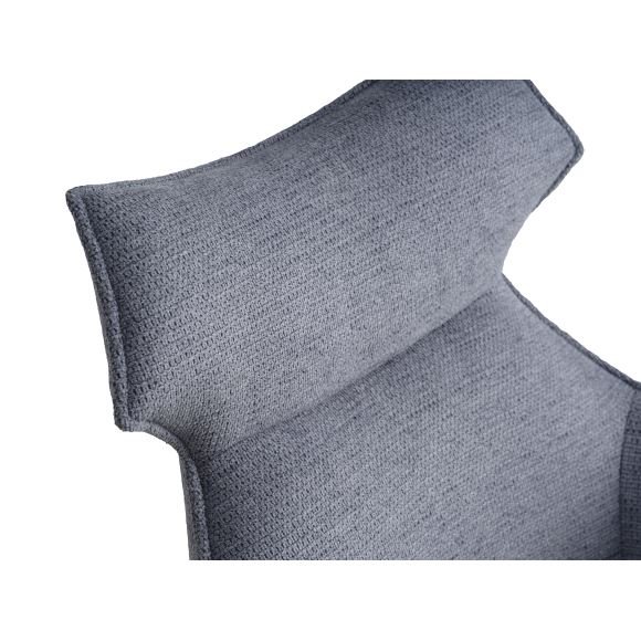 Liva spisestuestol, med armlen - isbltt stoff og svarte ben