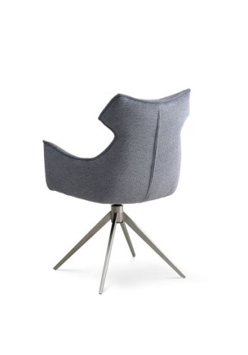 Liva spisestuestol, med armlen og svingfunksjon - isbltt stoff og metall