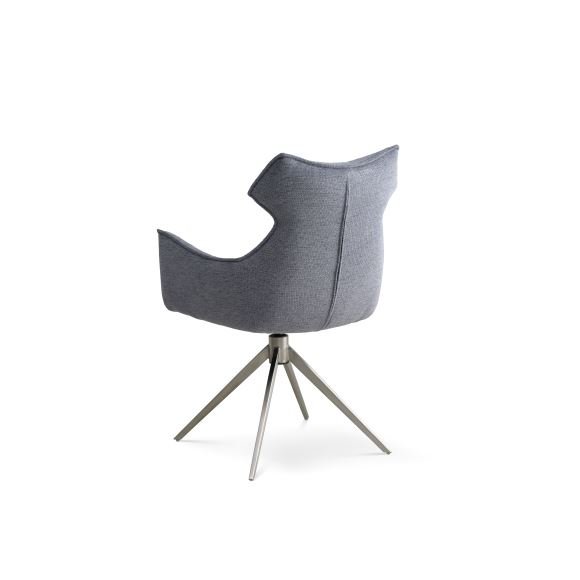 Liva spisestuestol, med armlen og svingfunksjon - isbltt stoff og metall