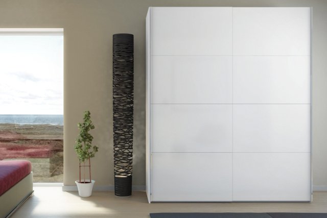 
TVILUM Firenze garderobeskab - hvid laminat, 2 skydelåger
