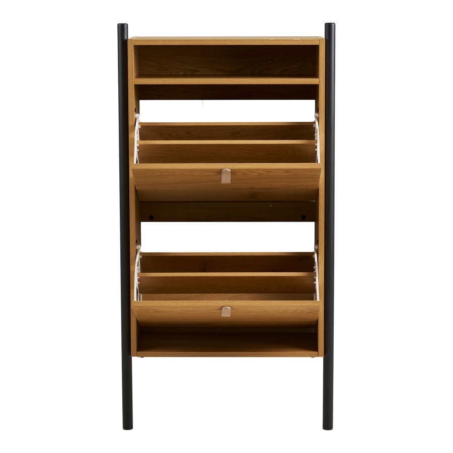 HOUSE NORDIC Barco skoskap, med 2 d�rer - melaminfolie med eikeutseende og st�l