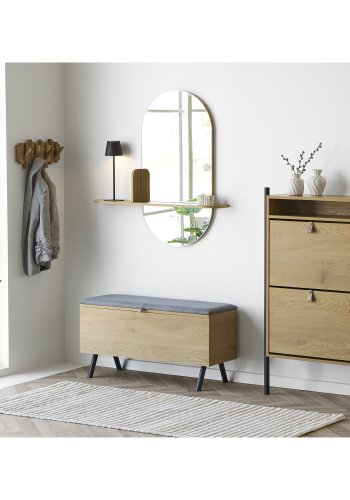 HOUSE NORDIC Barco skoskap, med 2 d�rer - melaminfolie med eikeutseende og st�l