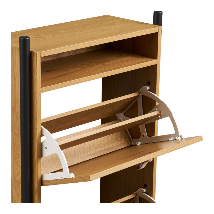 HOUSE NORDIC Barco skoskap, med 2 d�rer - melaminfolie med eikeutseende og st�l