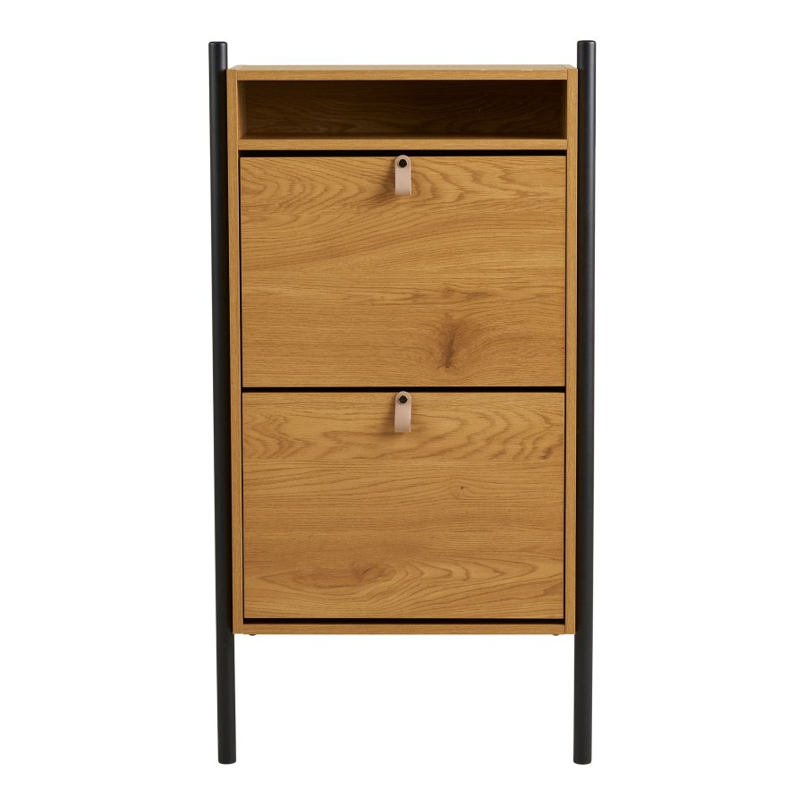 HOUSE NORDIC Barco skoskap, med 2 d�rer - melaminfolie med eikeutseende og st�l