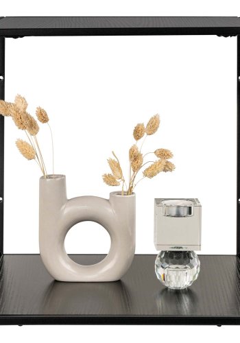 HOUSE NORDIC Vita vegghylle - sort melamin og sort stl (36x36x36)