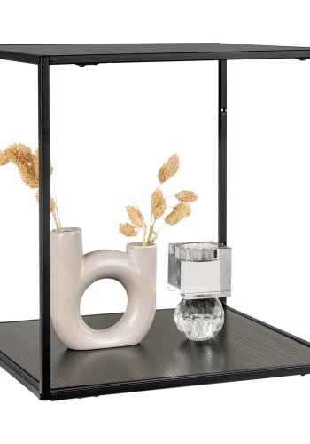 HOUSE NORDIC Vita vegghylle - sort melamin og sort stl (36x36x36)