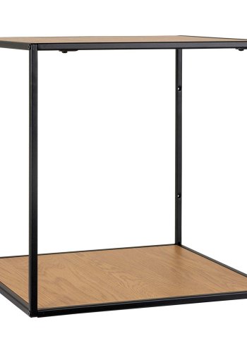 HOUSE NORDIC Vita vegghylle - naturlig melamin og sort stl (36x36x36)