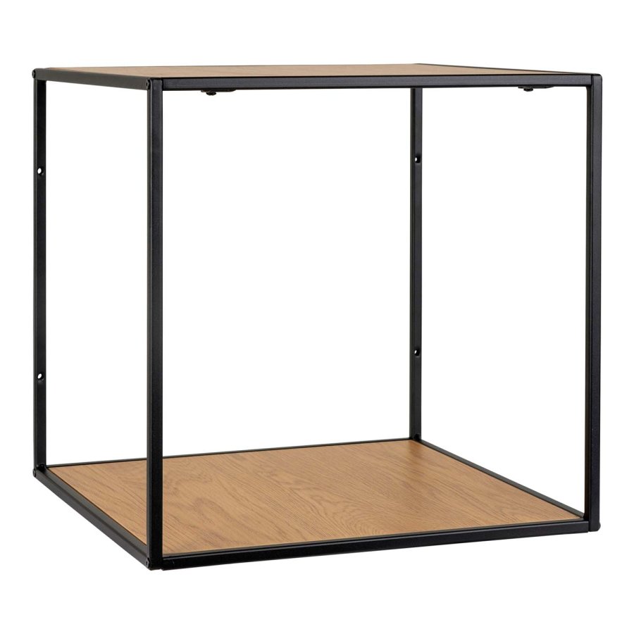 HOUSE NORDIC Vita vegghylle - naturlig melamin og sort stl (36x36x36)