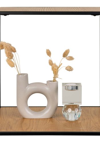 HOUSE NORDIC Vita vegghylle - naturlig melamin og sort stl (36x36x36)