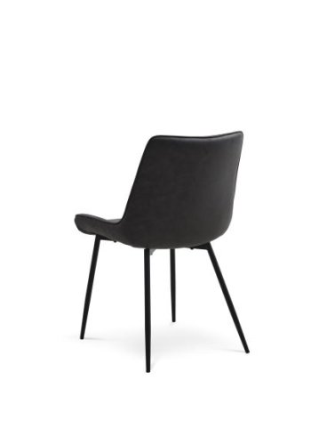 Hannah spisestol - grafitt gr UF plast polyesterstoff og svart metall