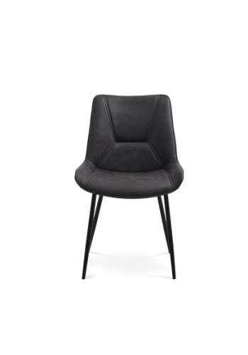 Hannah spisestol - grafitt gr UF plast polyesterstoff og svart metall