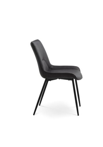 Hannah spisestol - grafitt gr UF plast polyesterstoff og svart metall