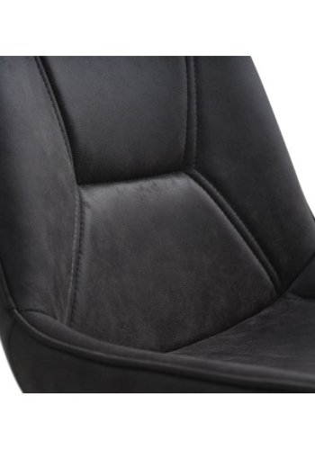 Hannah spisestol - grafitt gr UF plast polyesterstoff og svart metall