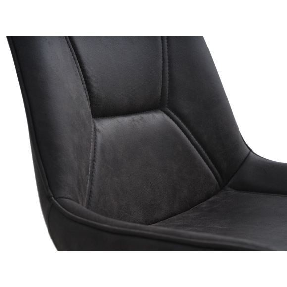 Hannah spisestol - grafitt gr UF plast polyesterstoff og svart metall