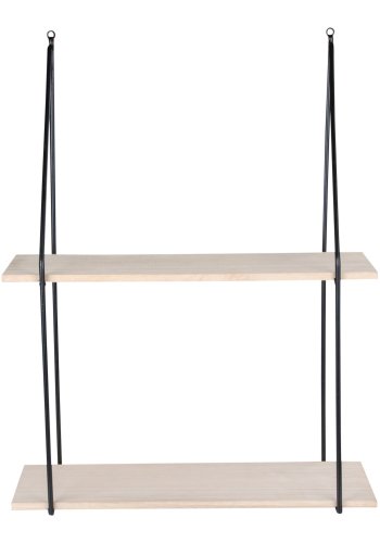 HOUSE NORDIC rektangulr Haag vegghylle - tre og sort stl (72x55)