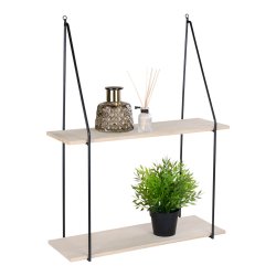 Rektangulr Haag vghylde - tr og sort stl (72x55)