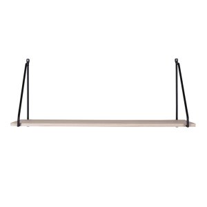 HOUSE NORDIC rektangulr Arnhem vegghylle - tre og sort stl (65x27)